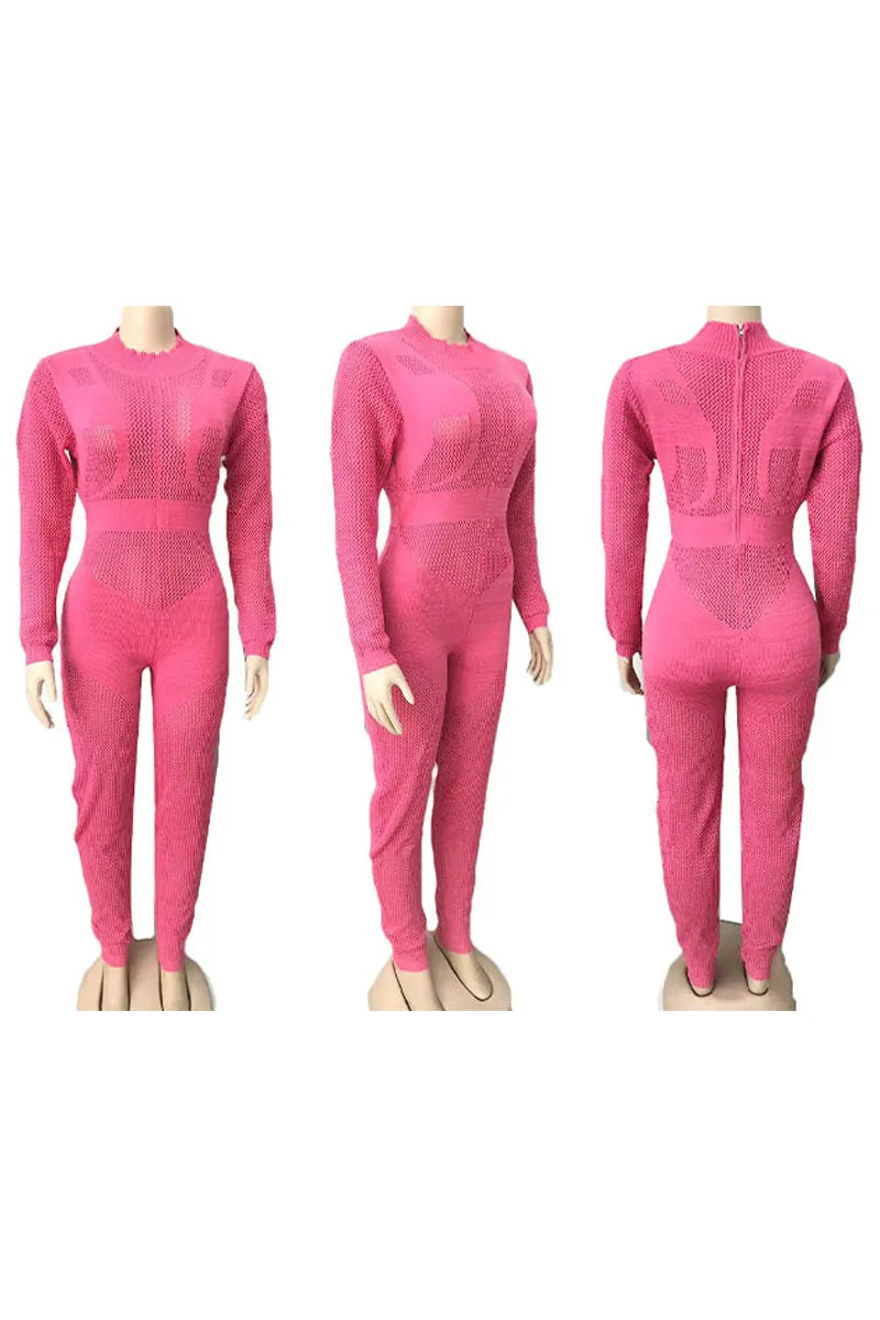 JF0413 Knitted Long Sleeve Jumpsuits