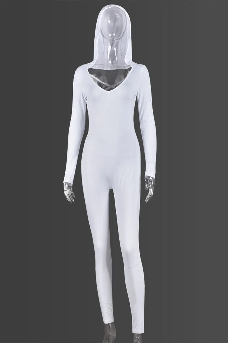 JH0539 Hoodie Bodycon Jumpsuits