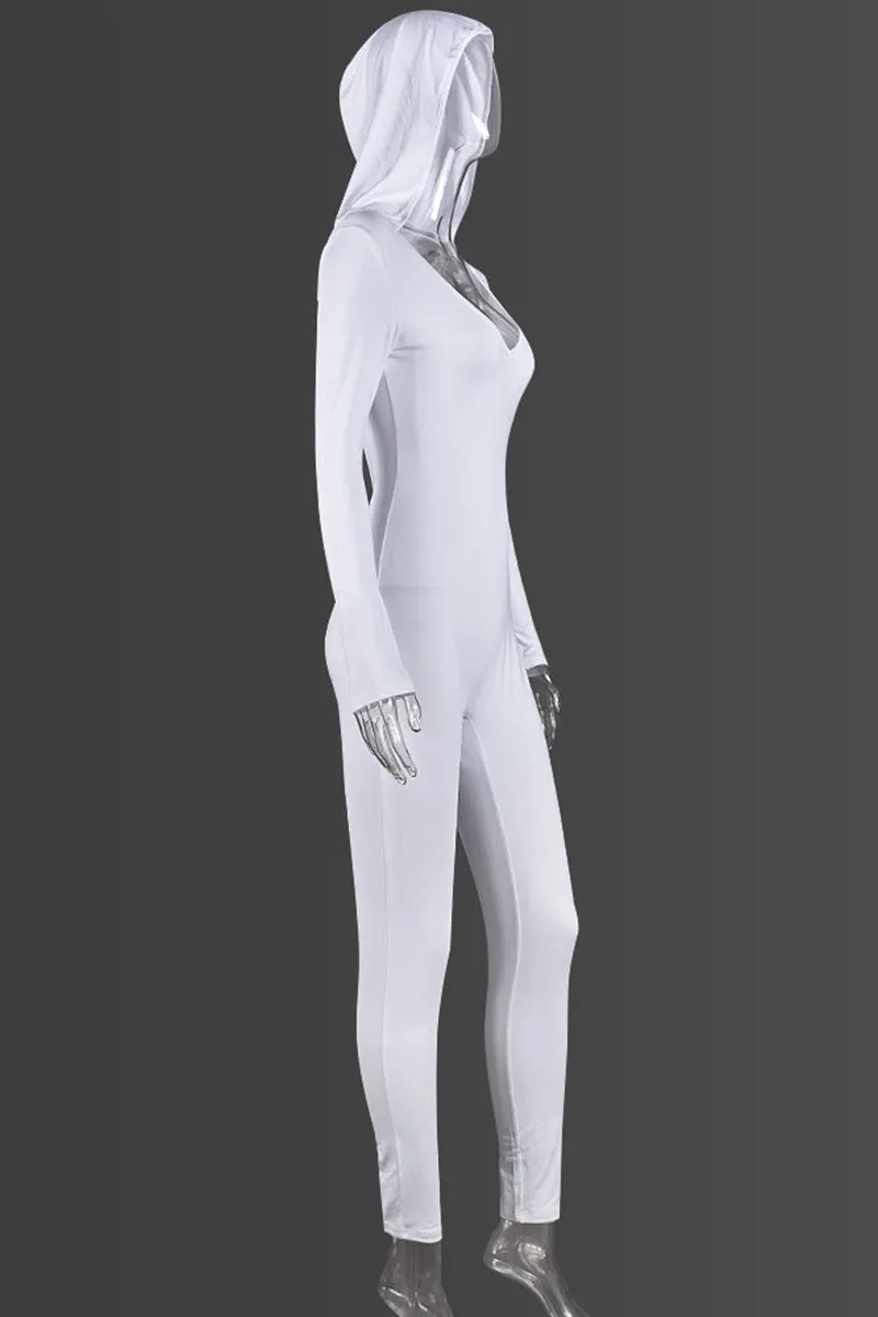 JH0539 Hoodie Bodycon Jumpsuits