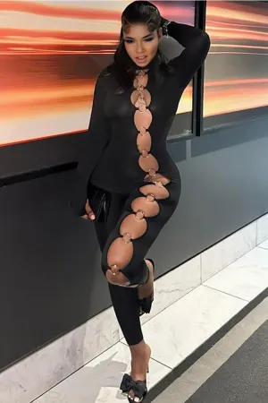 JI0234 Cutout Bodycon Jumpsuits