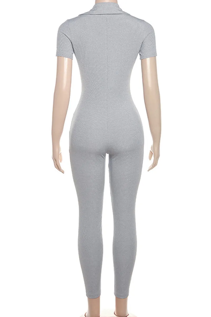 JL0234 V neck Bodycon Jumpsuits