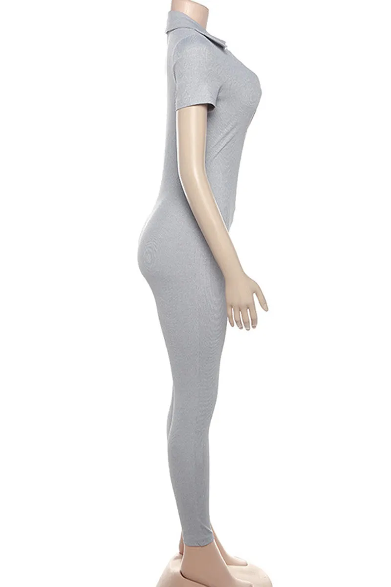 JL0234 V neck Bodycon Jumpsuits