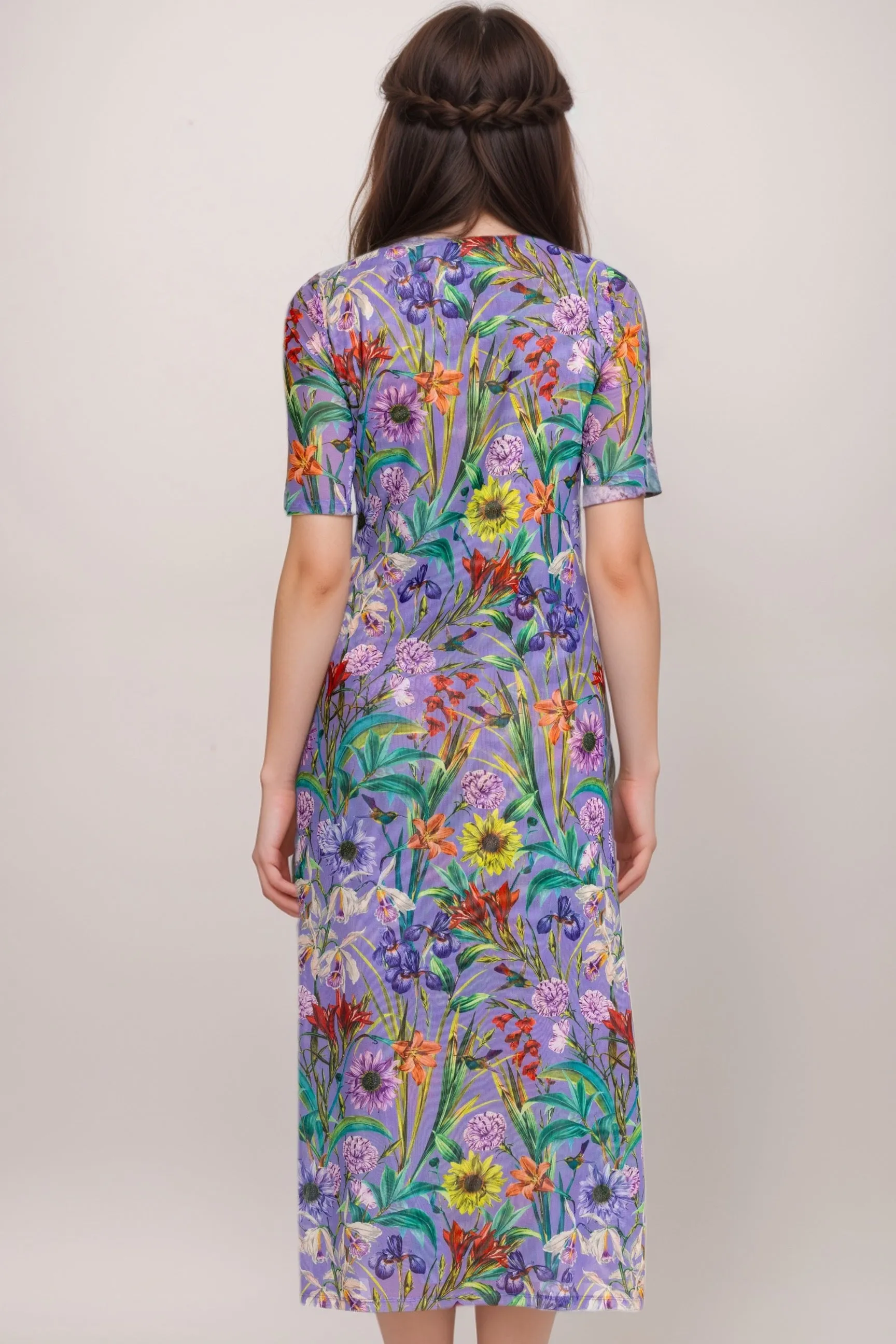 Johnny Was Jade Purple Daphne Mesh Midi Dress L32824-2