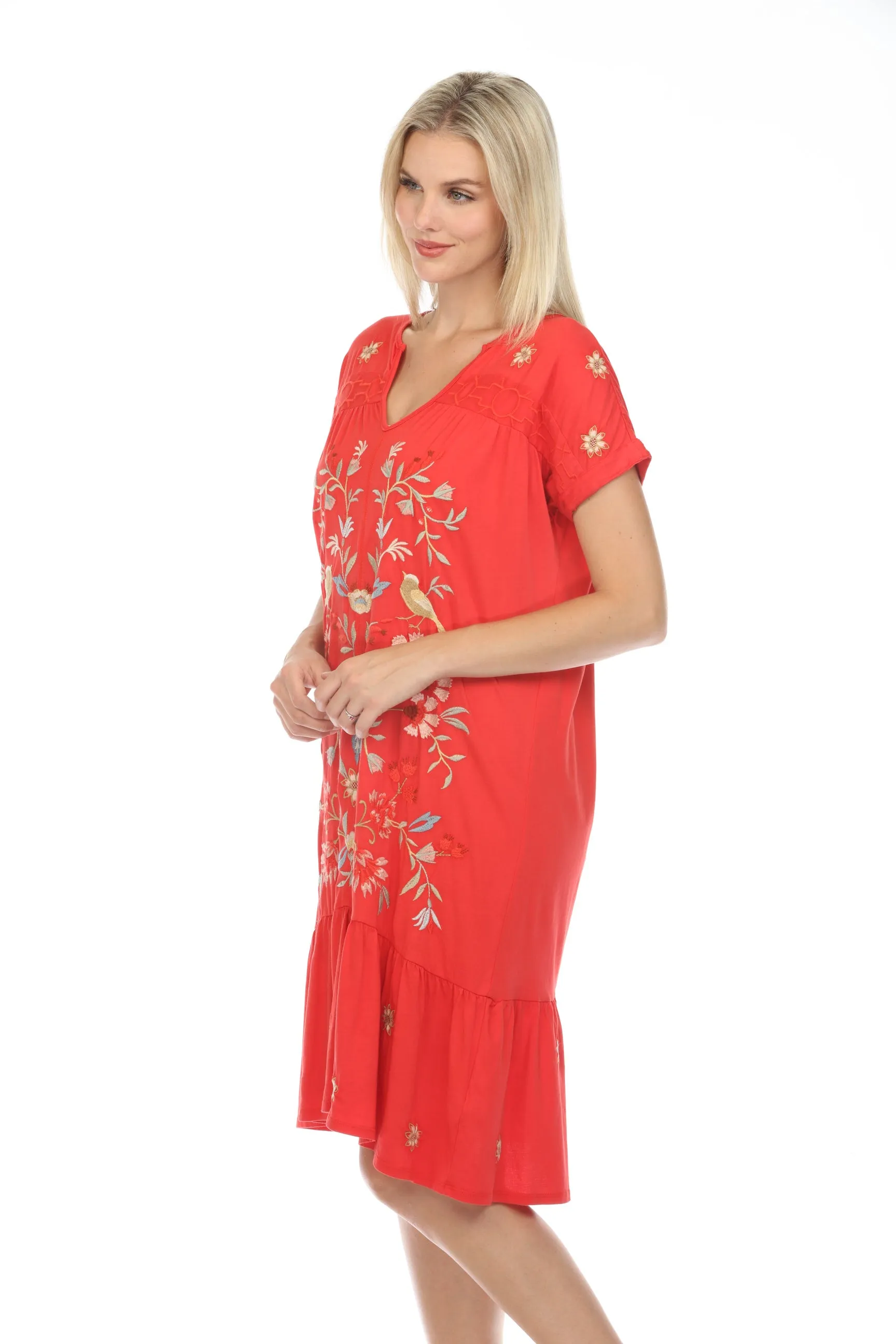 Johnny Was JWLA Red Clara Trapeze Dress Boho Chic J38823