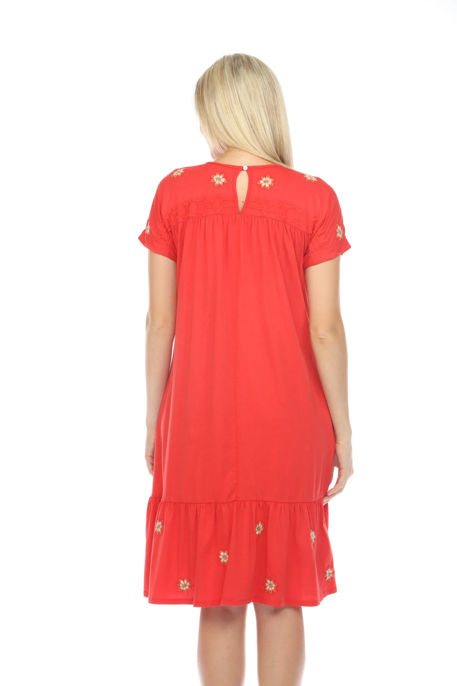 Johnny Was JWLA Red Clara Trapeze Dress Boho Chic J38823
