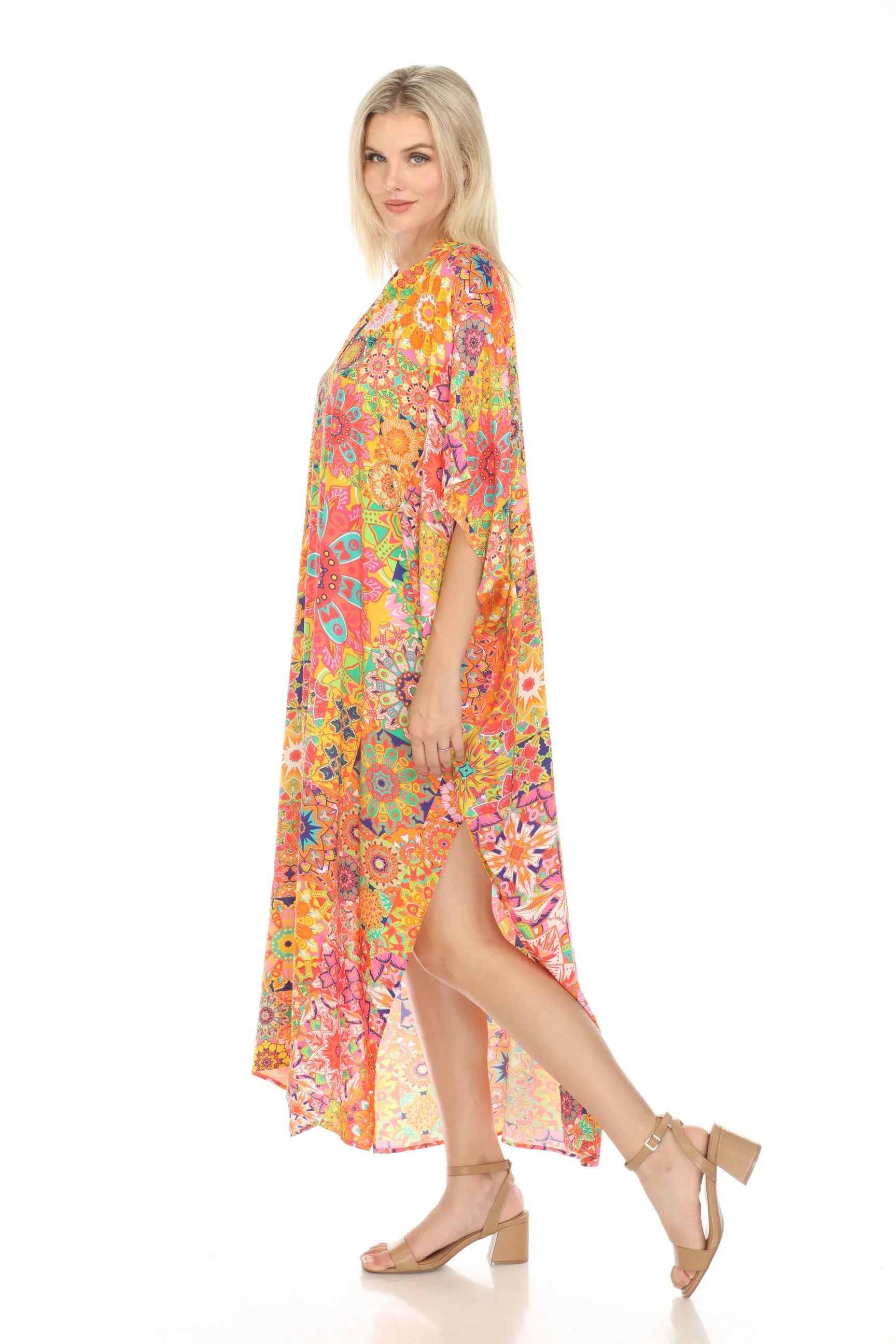 Johnny Was Kaleida Swim Cover-Up Kaftan Dress Boho Chic CSW5524-F