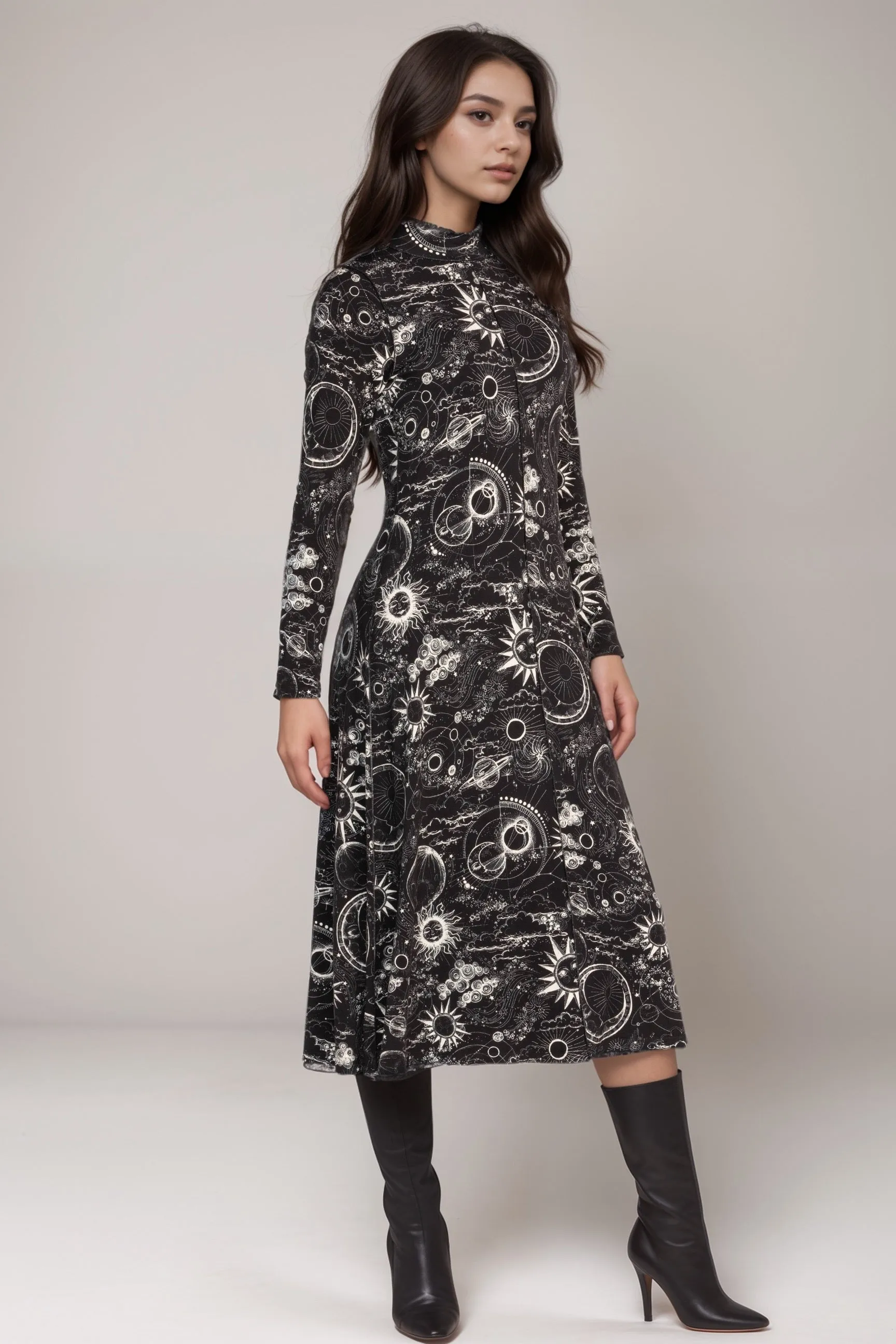 Johnny Was The Janie Favorite Seamed Mock Neck Dress T37424-O