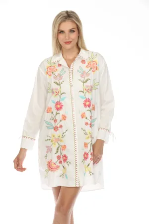 Johnny Was Workshop Camellia Ruched Sleeve Tunic Dress W29124 *