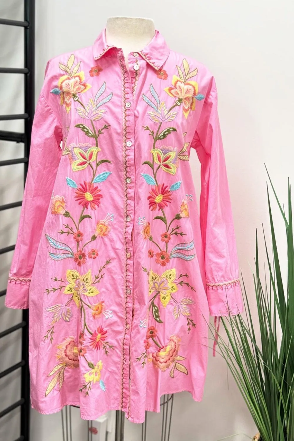 Johnny Was Workshop Camellia Ruched Sleeve Tunic Dress W29124 *