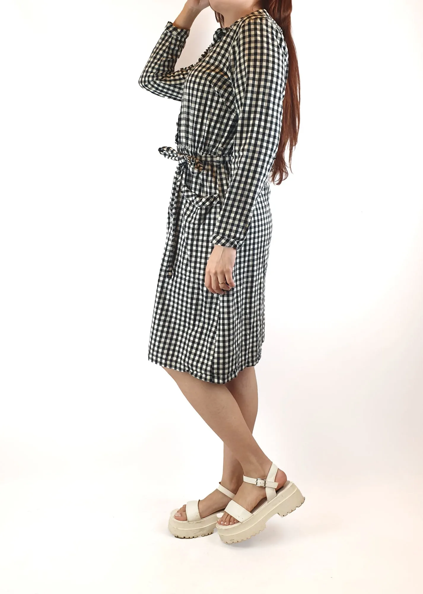 Kindling black and white gingham dress size 10