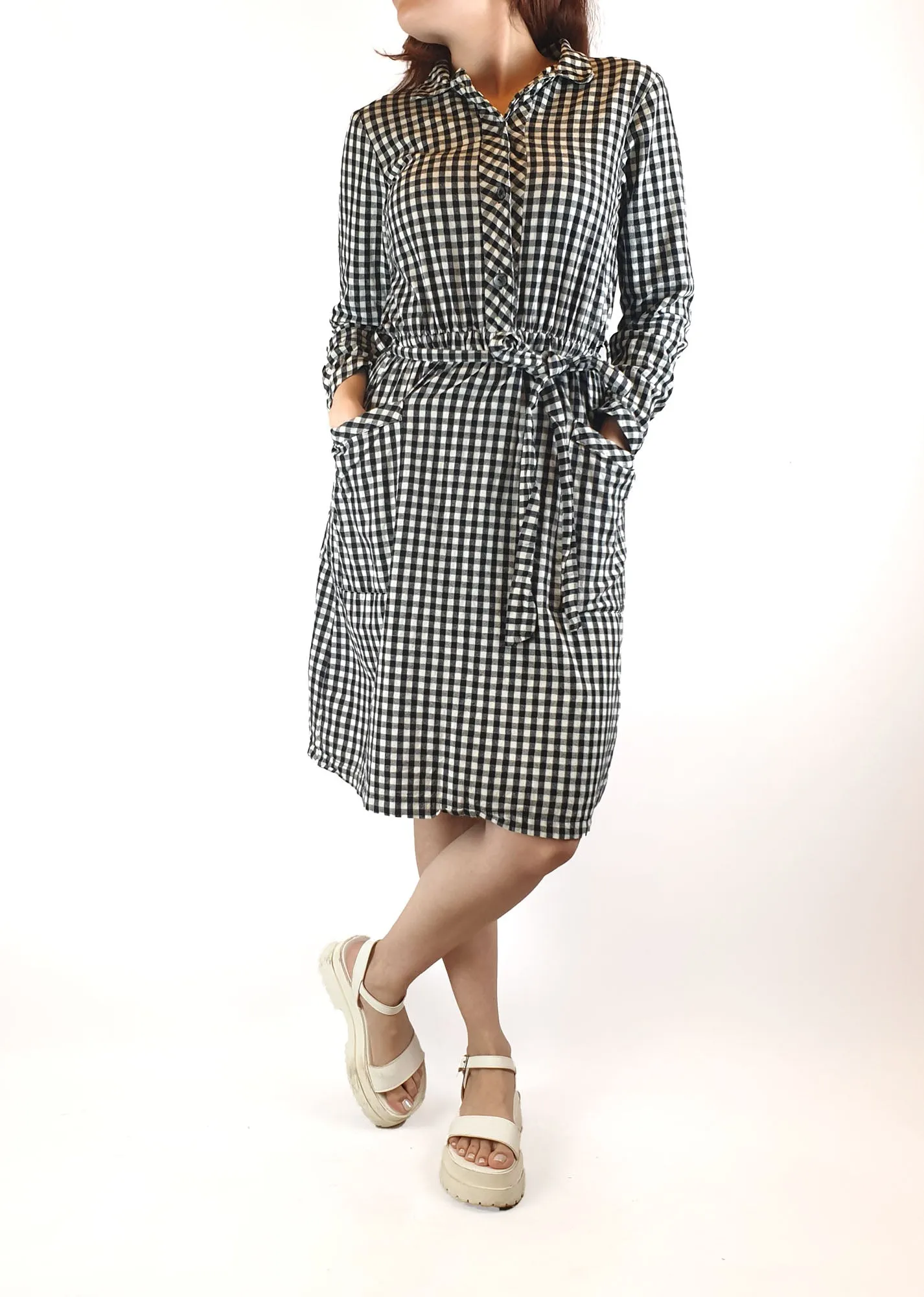 Kindling black and white gingham dress size 10