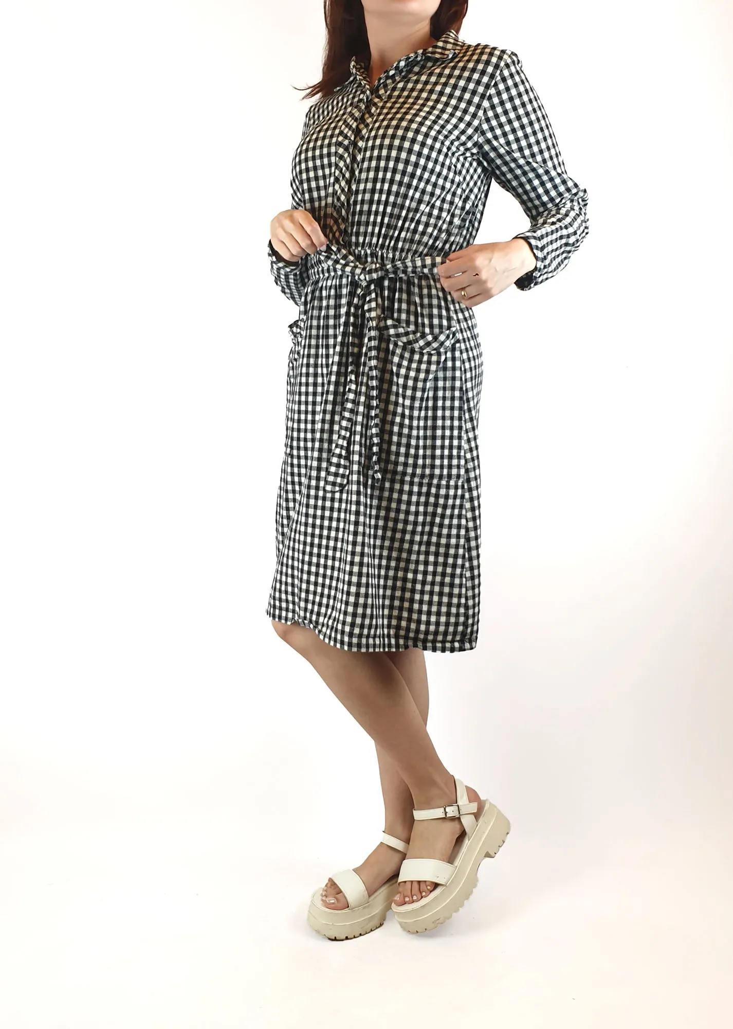 Kindling black and white gingham dress size 10