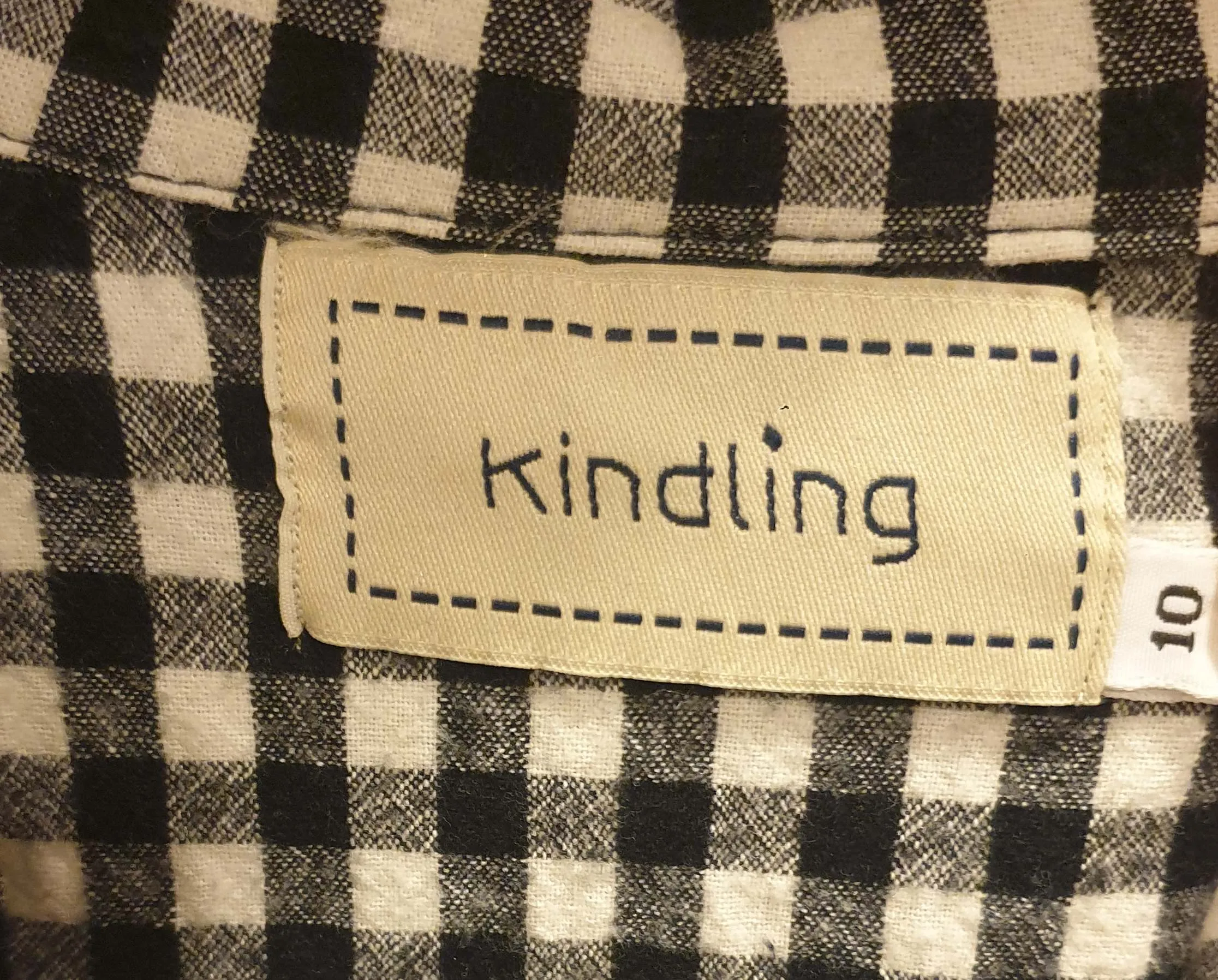 Kindling black and white gingham dress size 10