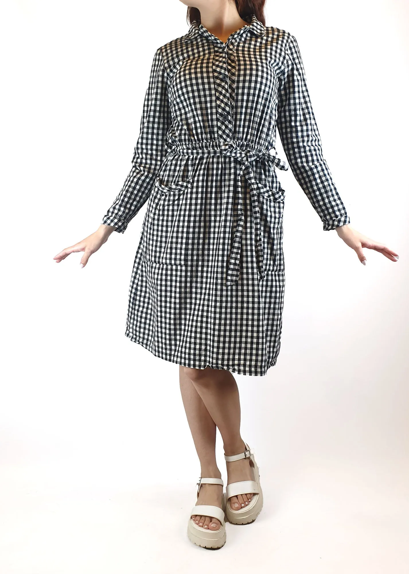Kindling black and white gingham dress size 10