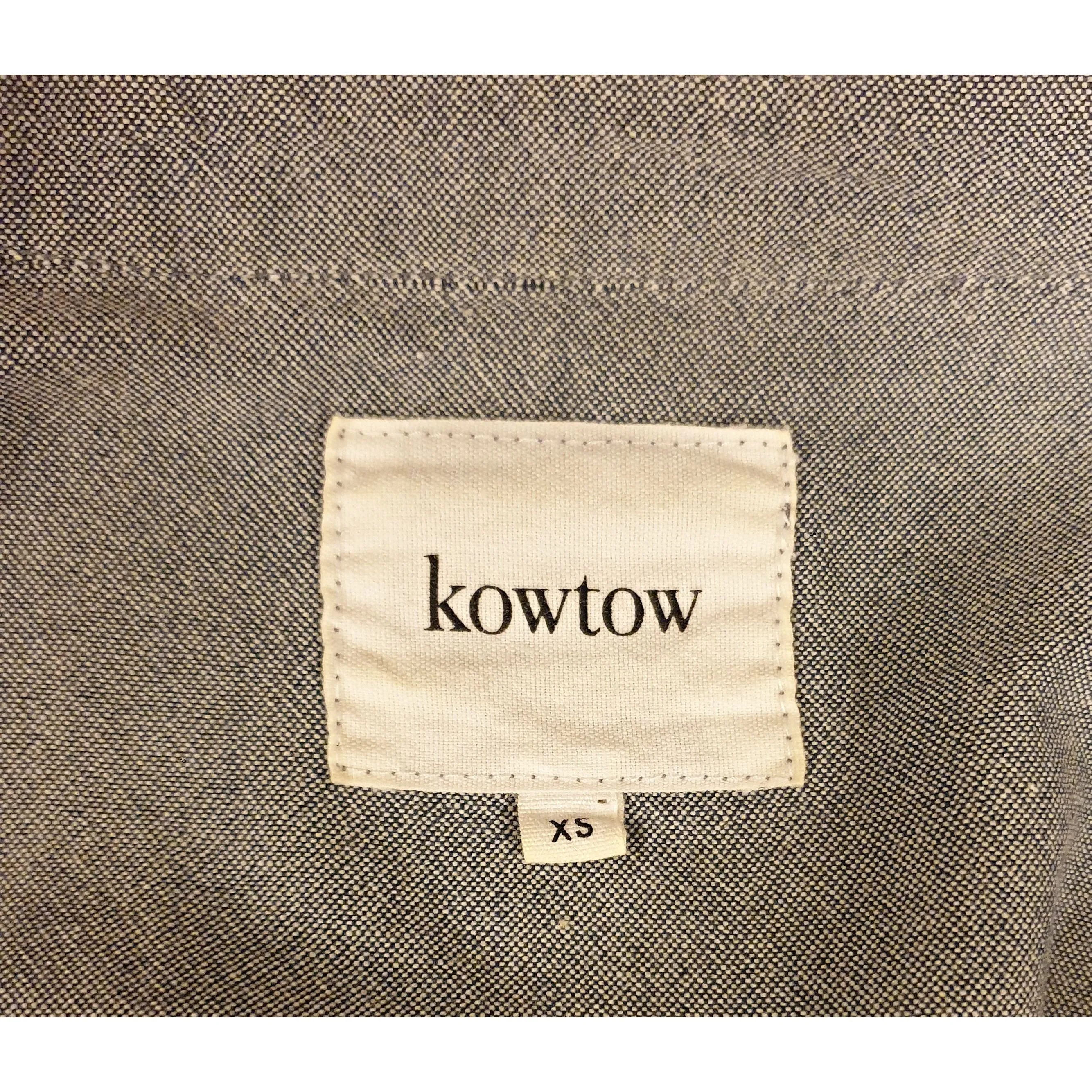 Kowtow blue long sleeve collarless shirt dress size XS (best fits size 8)