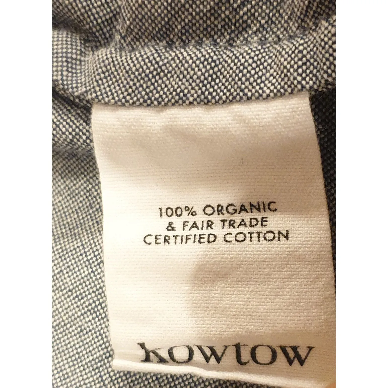 Kowtow blue long sleeve collarless shirt dress size XS (best fits size 8)