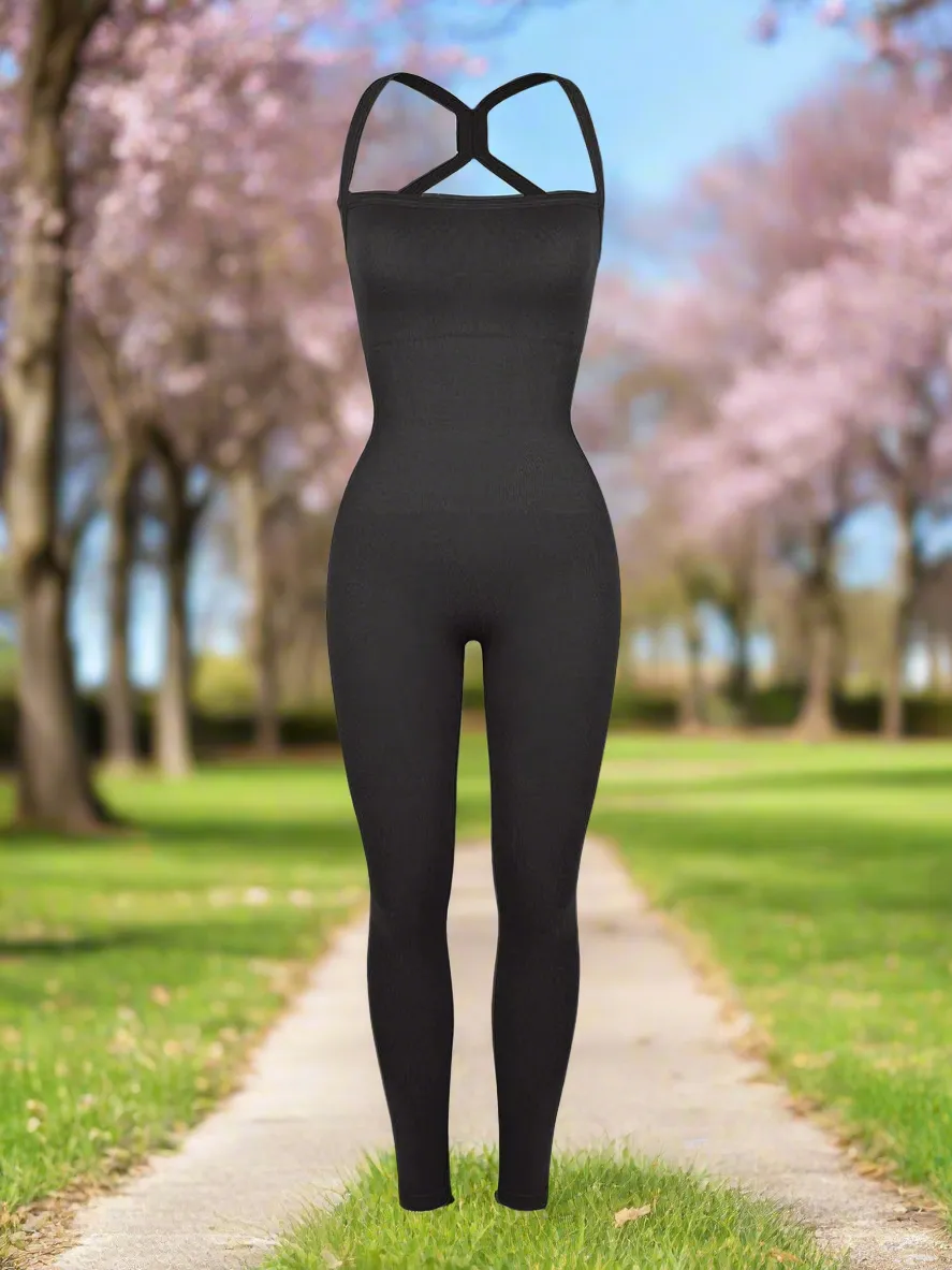 KurvesKissed Seamless Sports Shaping 2 in 1 Waist and Tummy Control Bra-free Jumpsuit