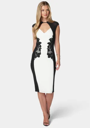 Lace Applique Midi Dress