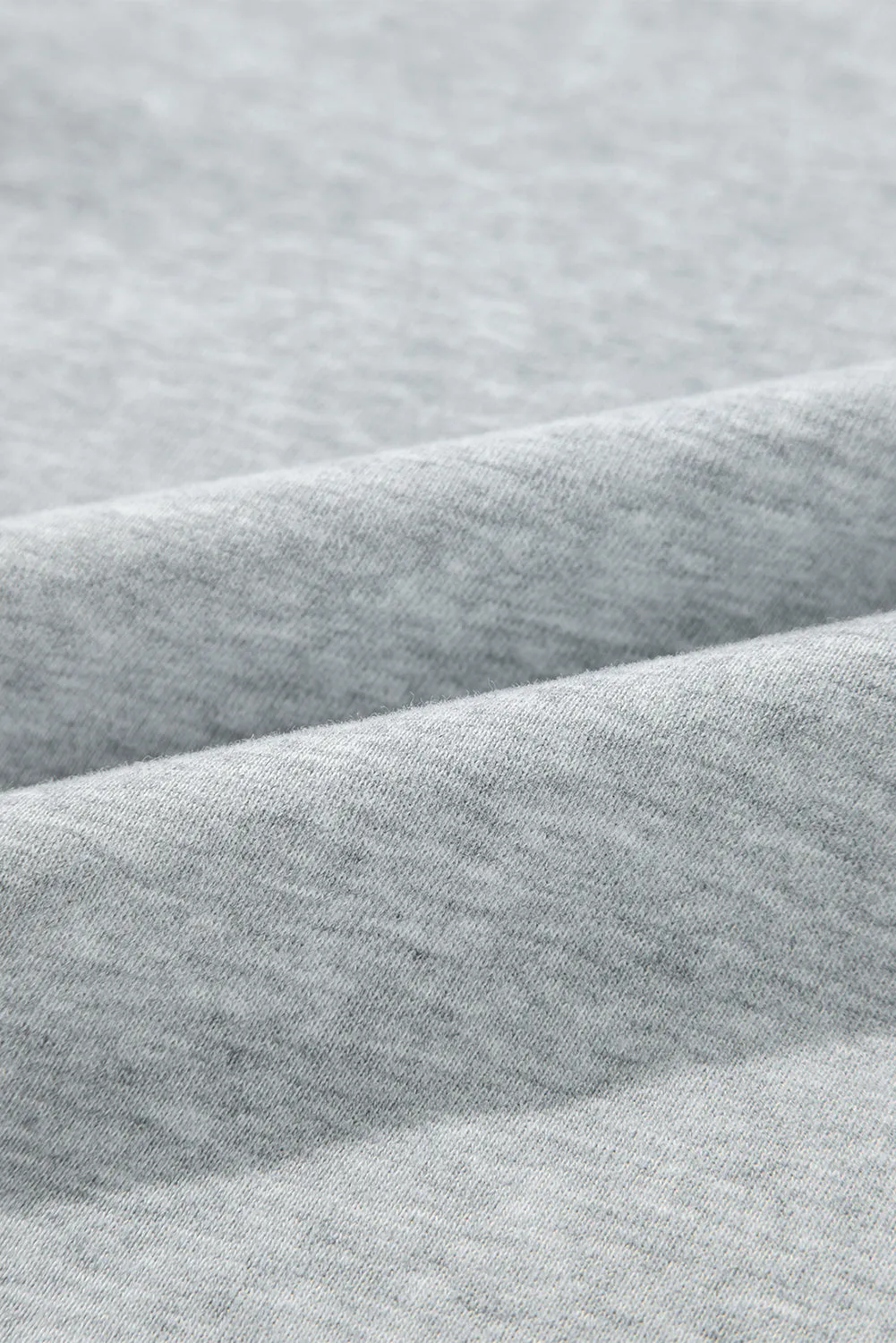 Light Grey Solid Color Fleece Lined Zip up Hoodie