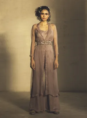Lilac Jumpsuit With Trench & Belt