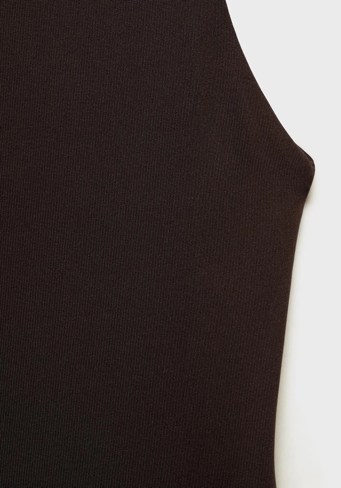 Long dress with back opening - Brown