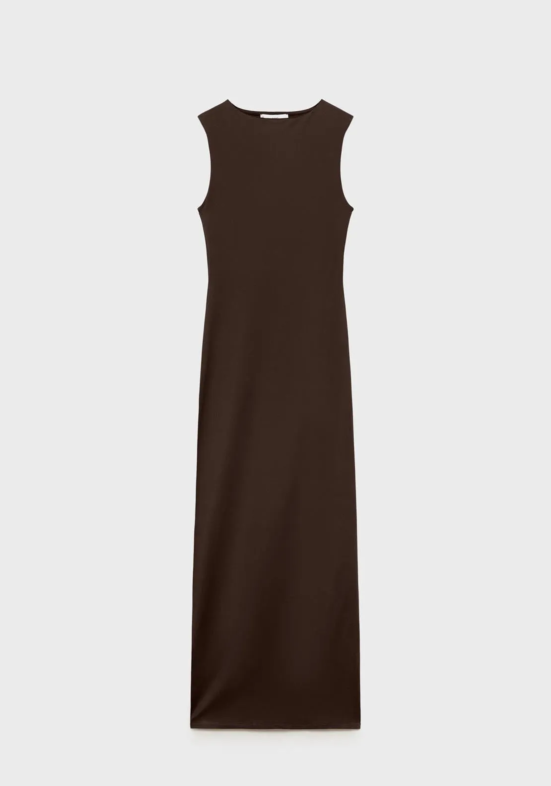 Long dress with back opening - Brown