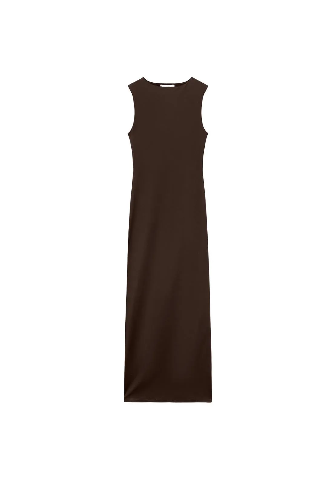 Long dress with back opening - Brown