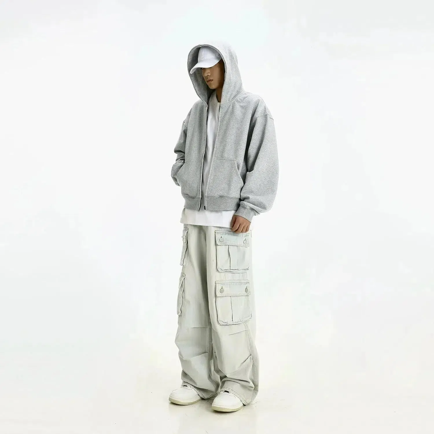 Loose Basic Hooded Sweatshirt