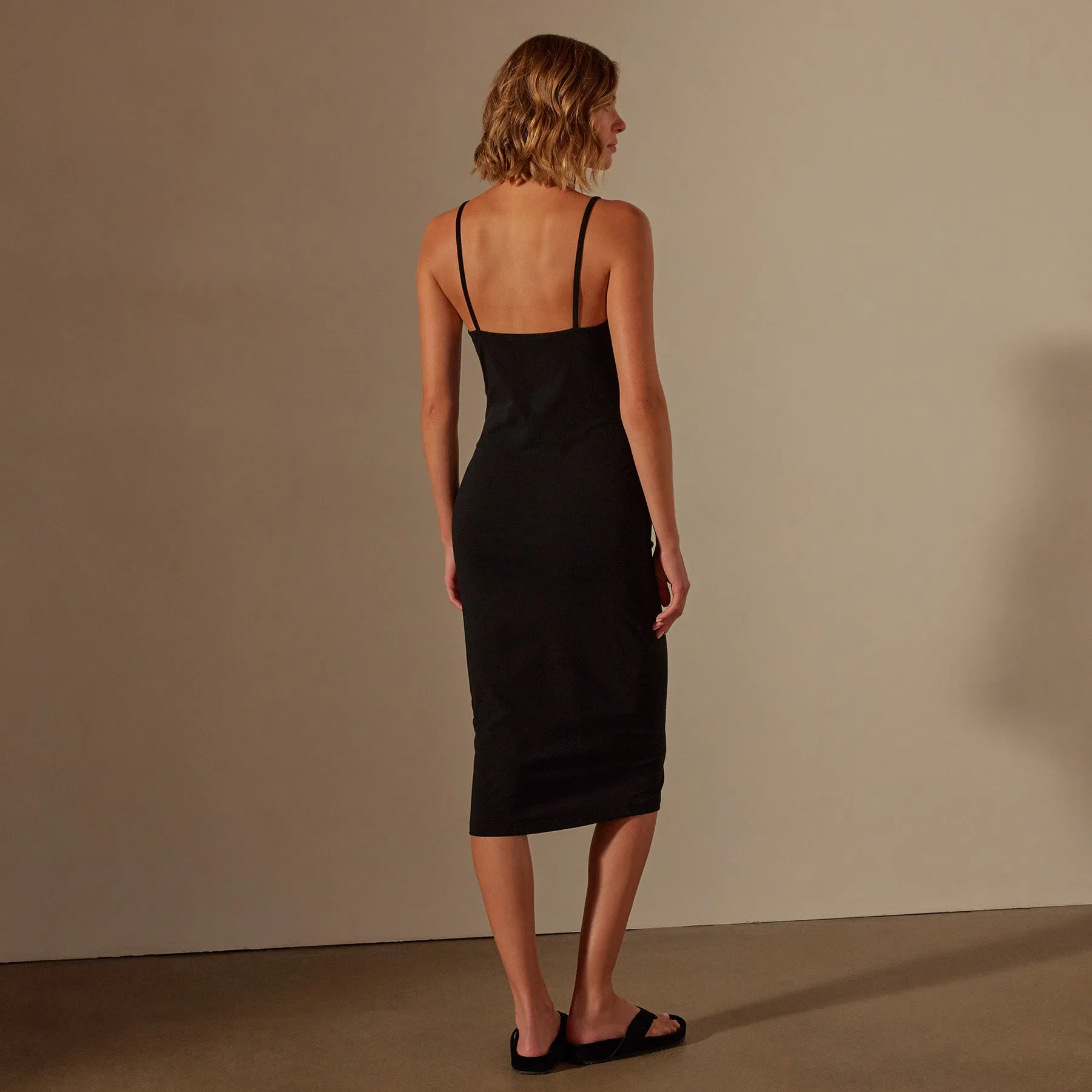 Lotus Rib Cami Dress - Black