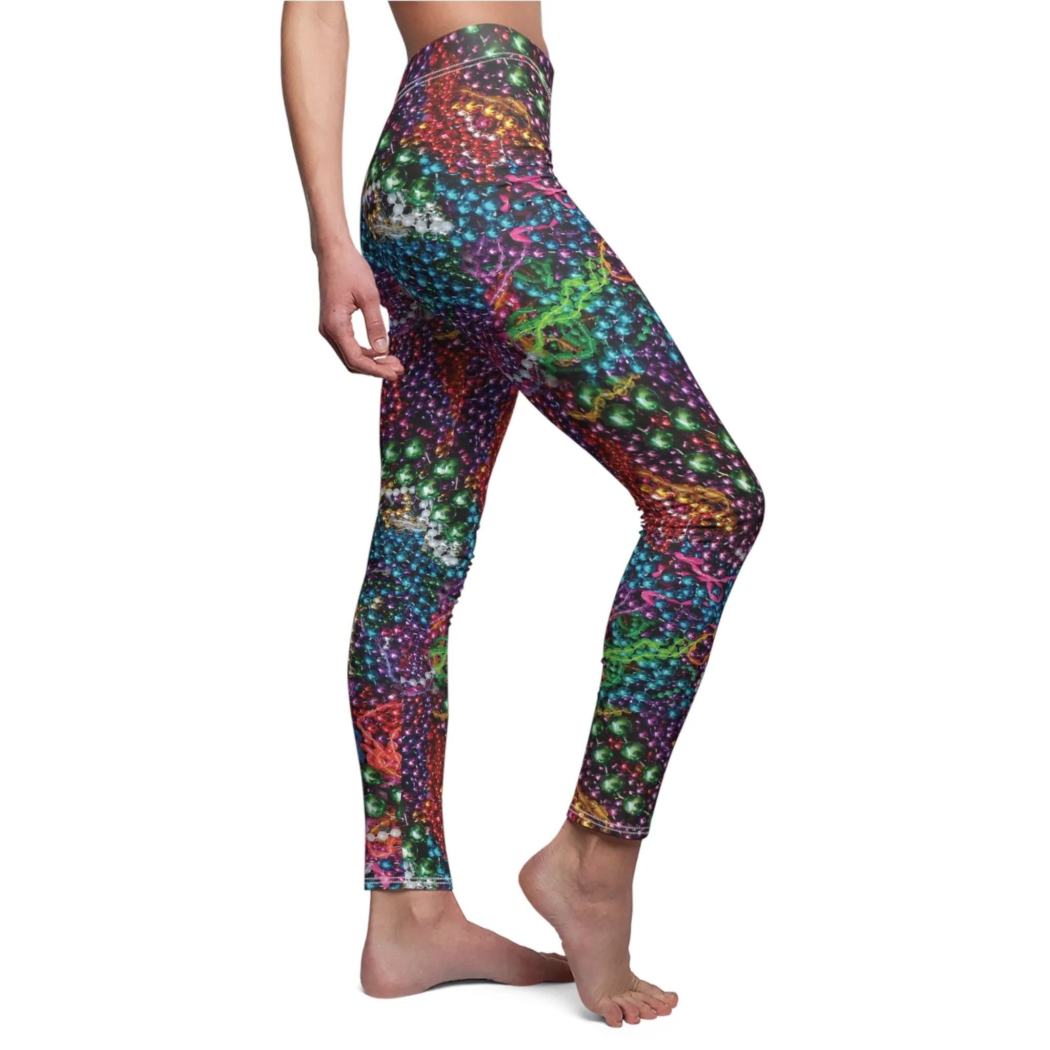 Mardi Gras Beads Womens Leggings
