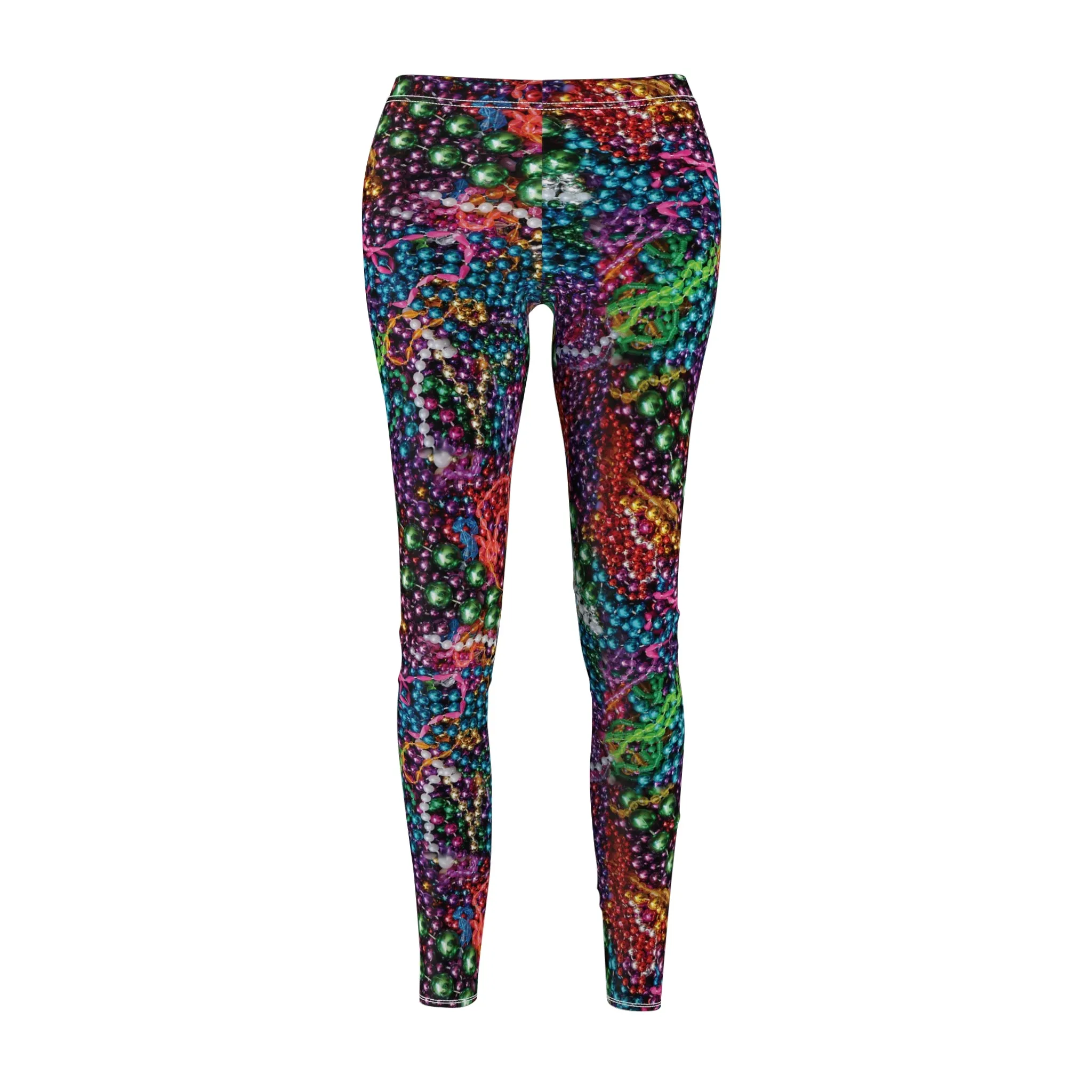 Mardi Gras Beads Womens Leggings