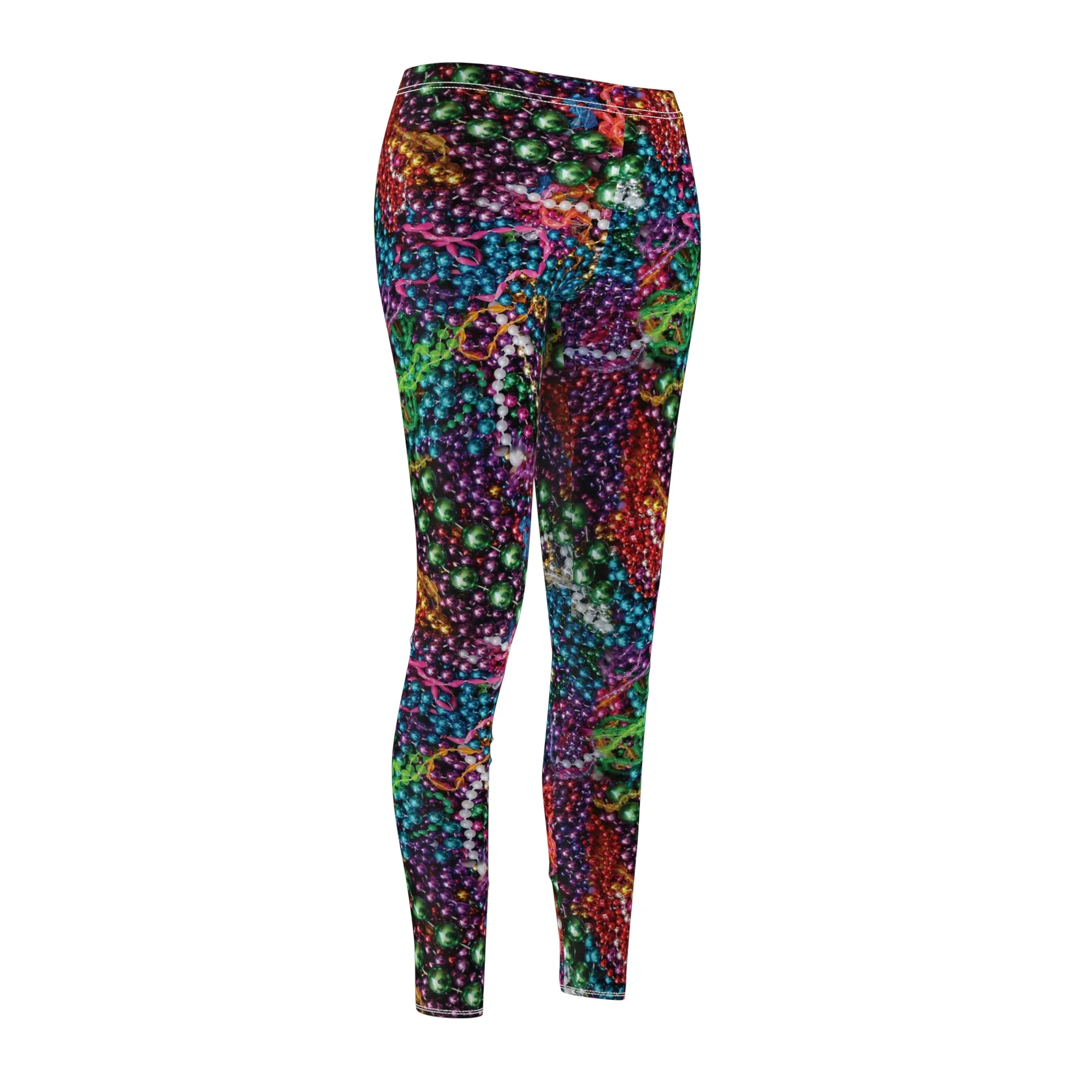 Mardi Gras Beads Womens Leggings