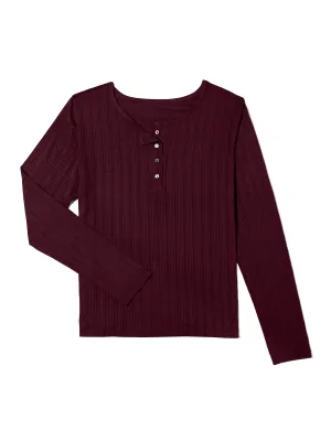 MellowLuxe™ Long Sleeve Top Dried Cherry Red Sale