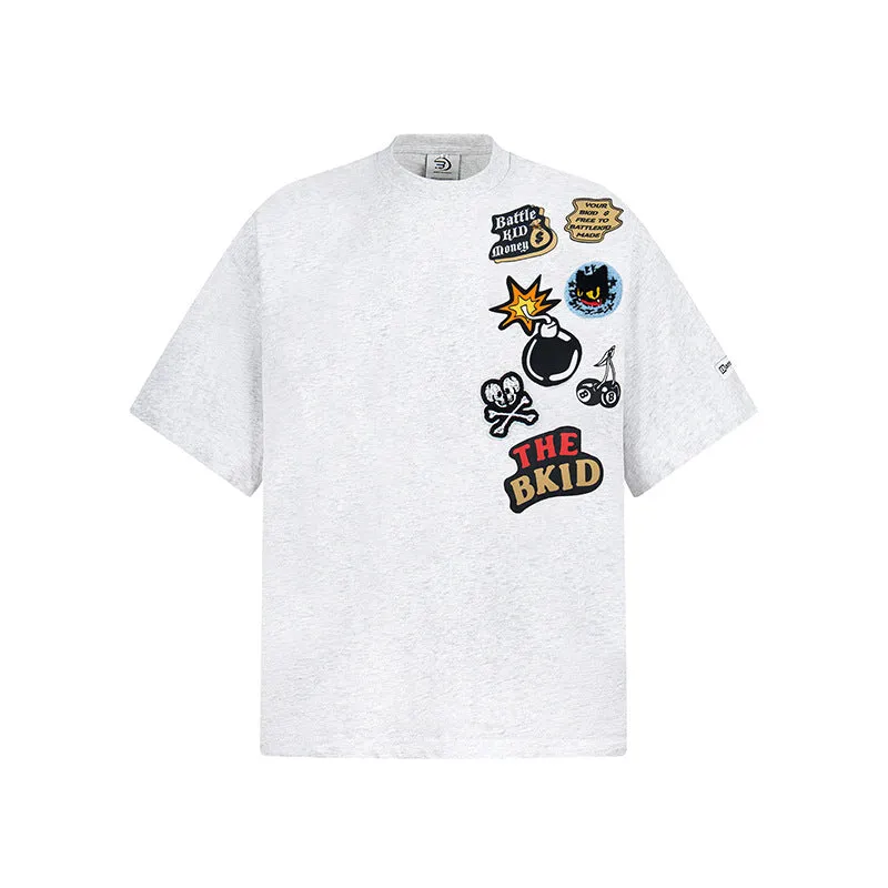 Men's Embroidery Patched T-Shirt.