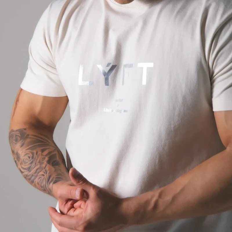 Men's Summer  Fitness Bodybuilding  Cotton Short Sleeves Round Neck T Shirts