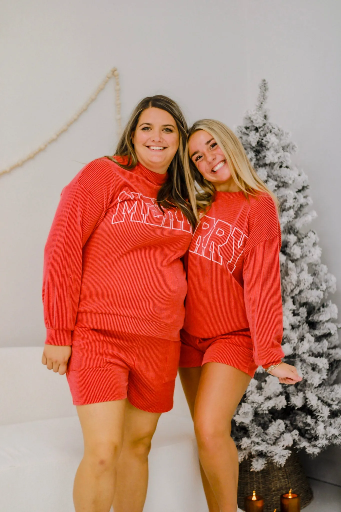 Merry Ribbed Pullover in Red