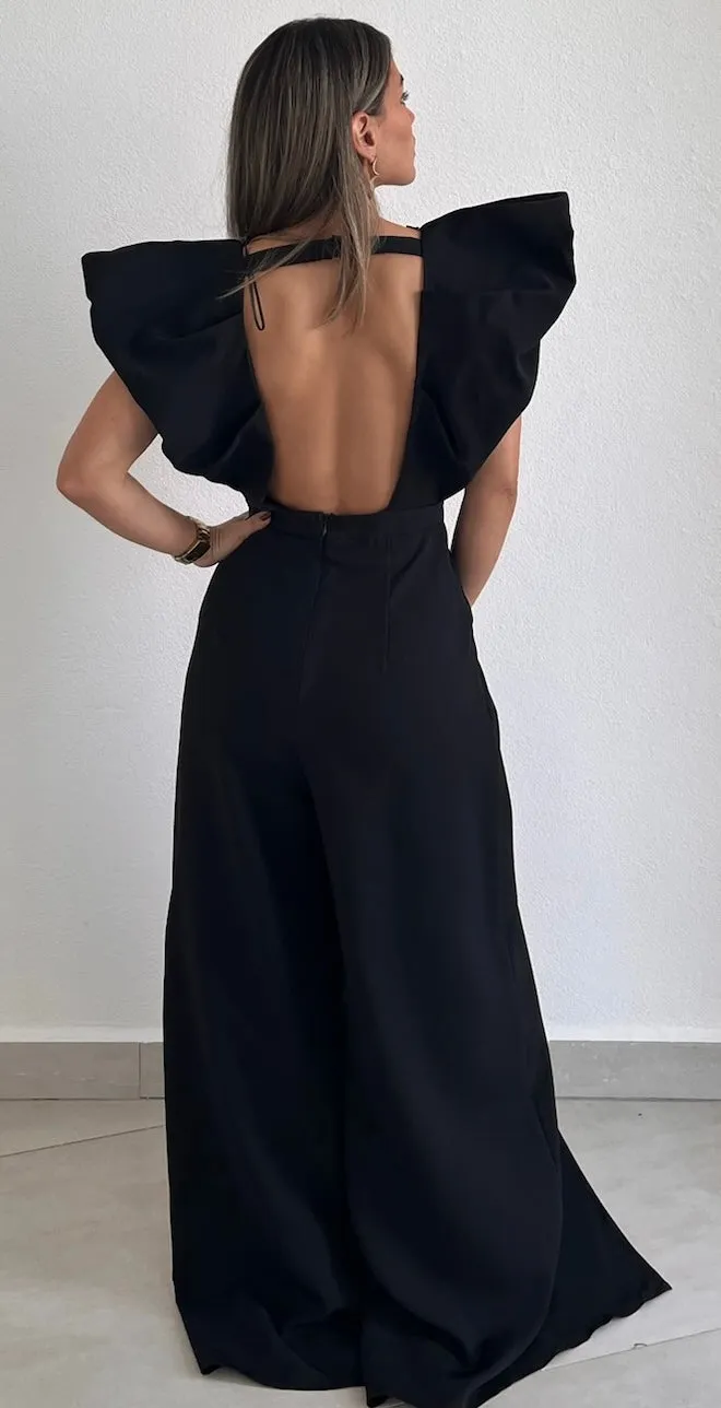 Moments to Remember V-Neck Black Jumpsuit