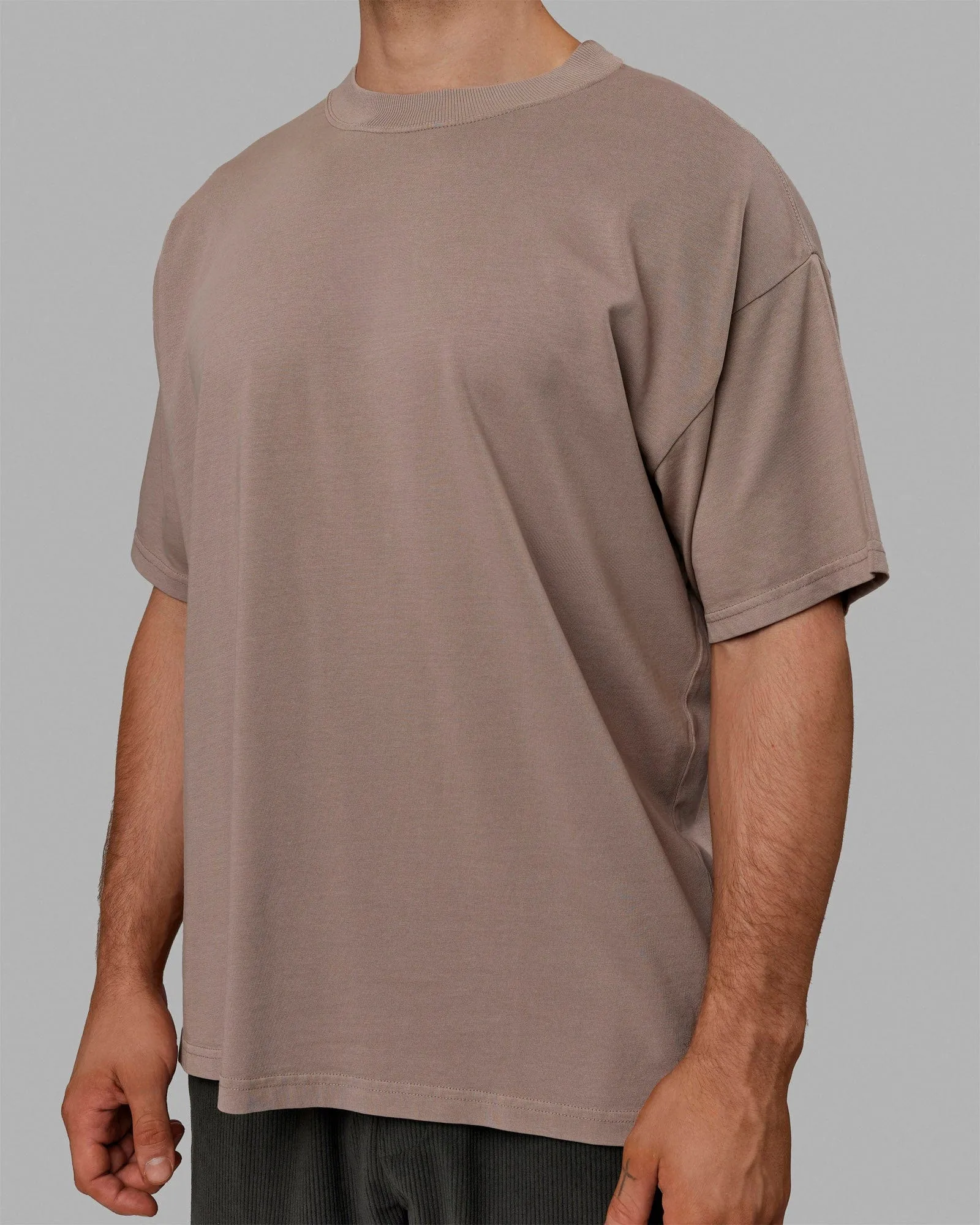 Move Fast Washed Heavyweight Tee Oversize - Cinder-Black