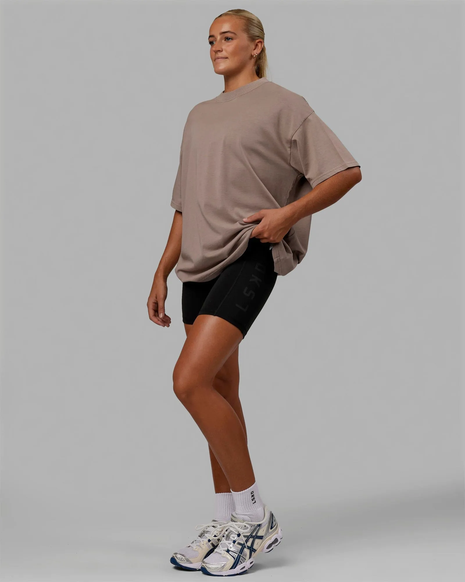 Move Fast Washed Heavyweight Tee Oversize - Cinder-Black