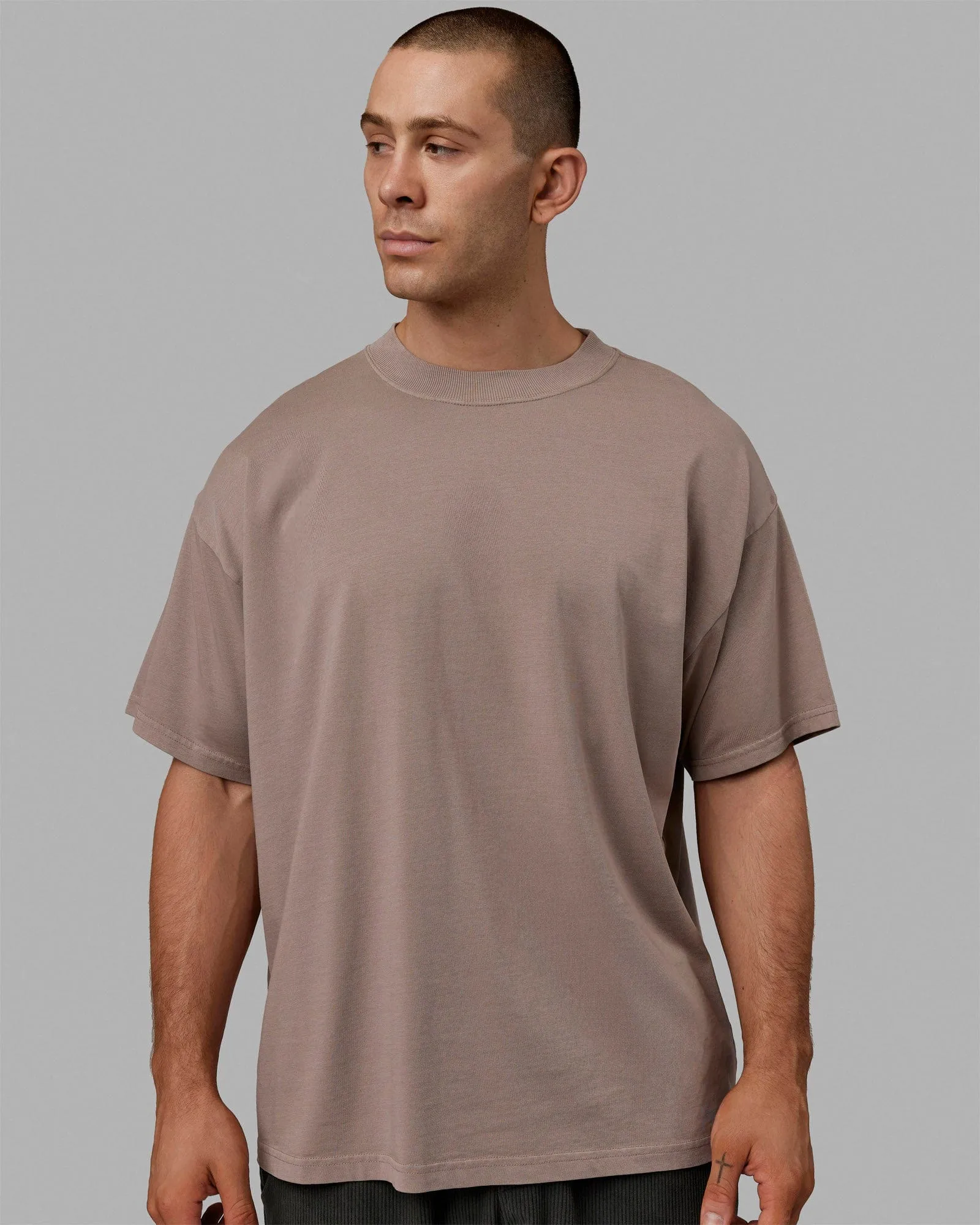 Move Fast Washed Heavyweight Tee Oversize - Cinder-Black