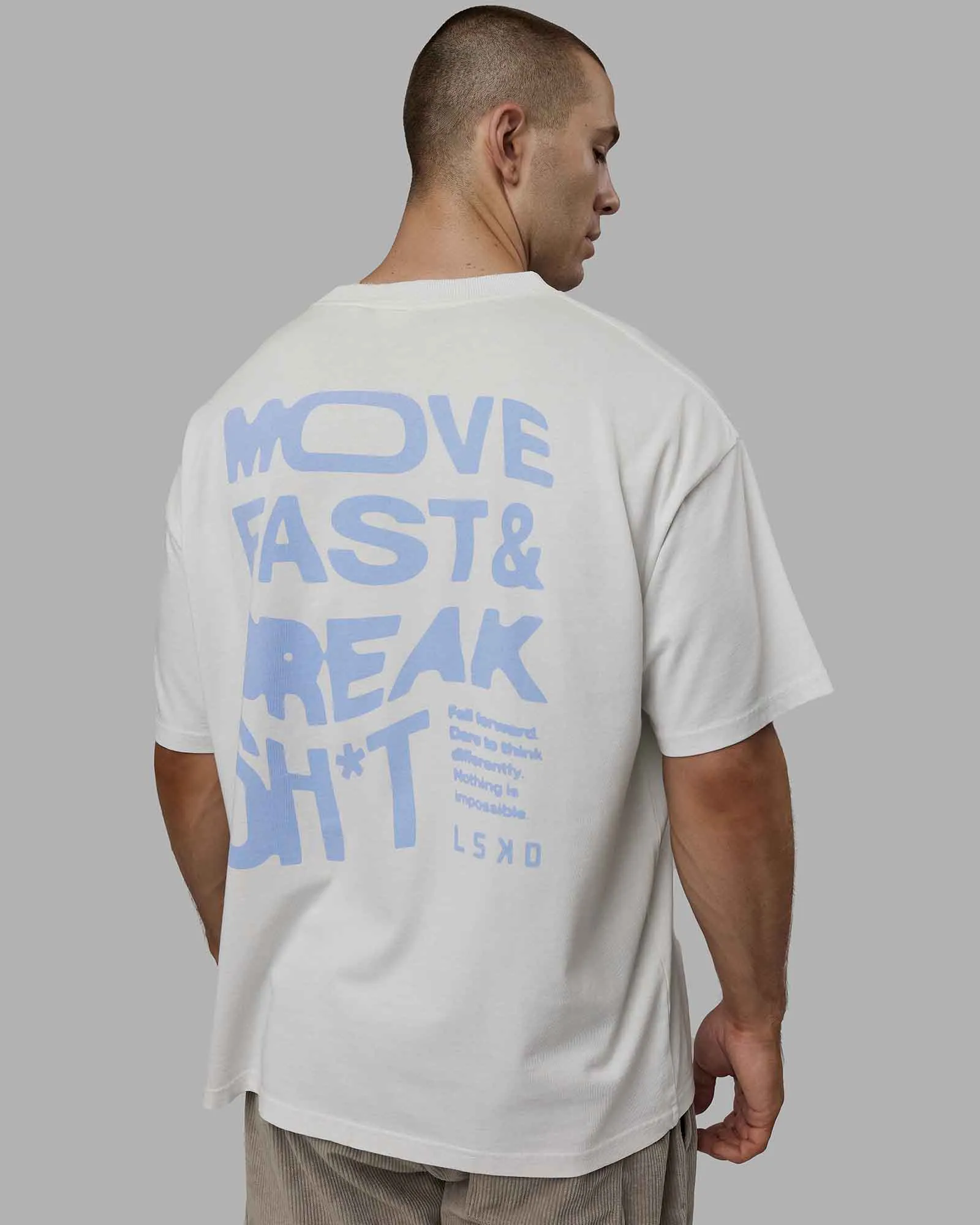 Move Fast Washed Heavyweight Tee Oversize - Lunar Rock-Windsurfer