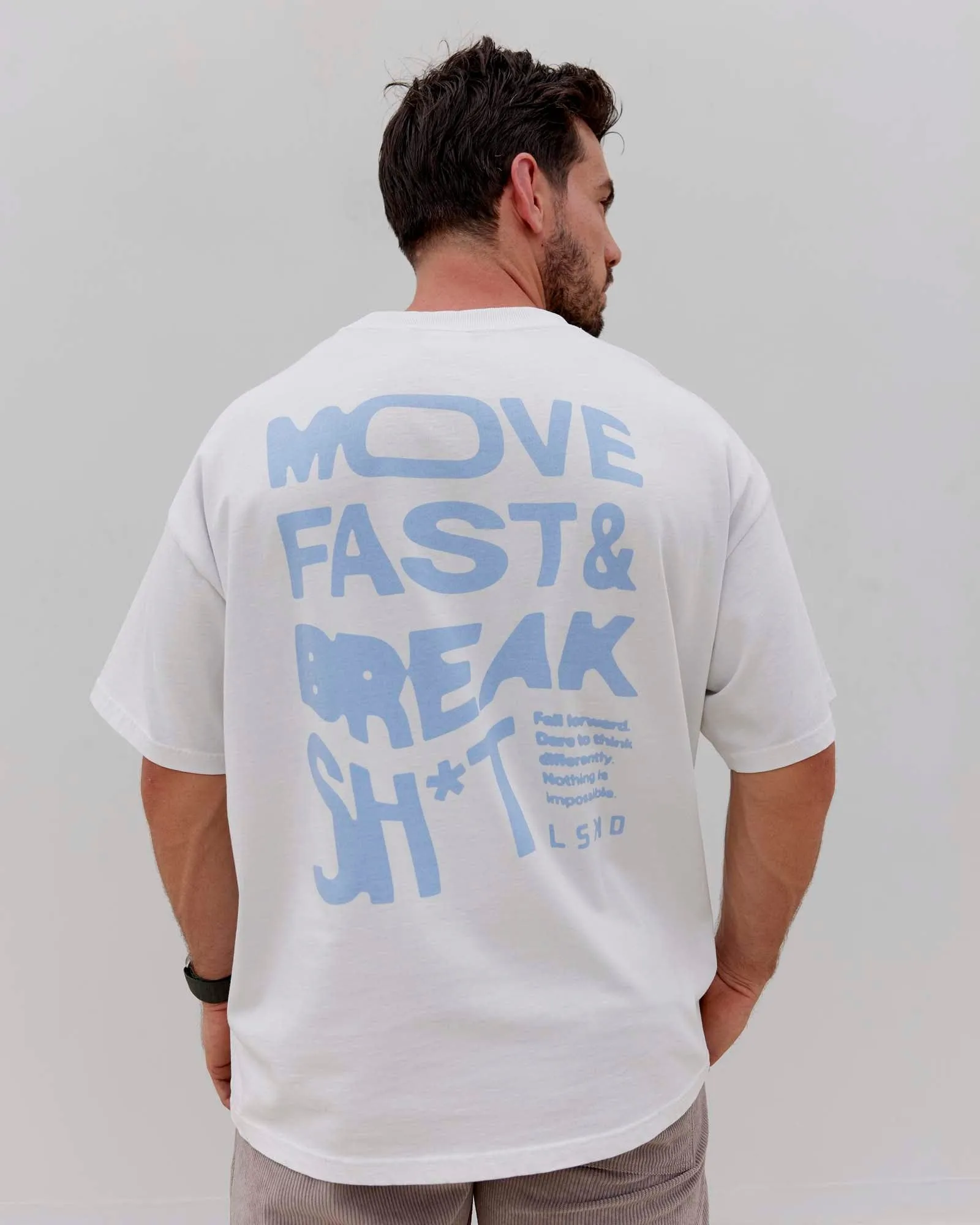 Move Fast Washed Heavyweight Tee Oversize - Lunar Rock-Windsurfer