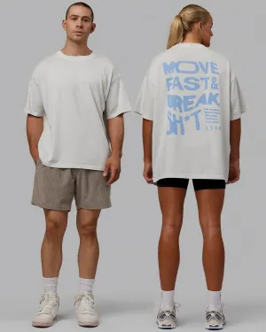 Move Fast Washed Heavyweight Tee Oversize - Lunar Rock-Windsurfer