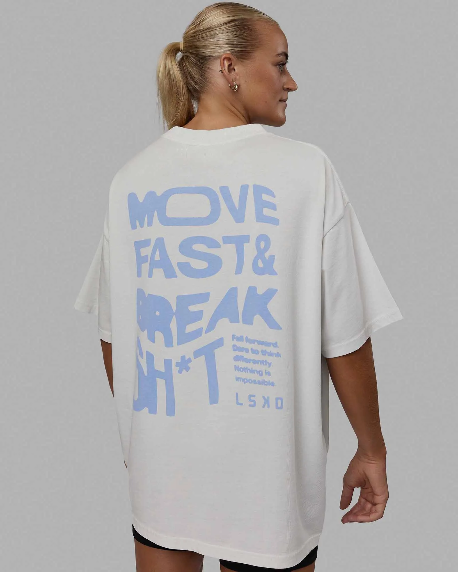 Move Fast Washed Heavyweight Tee Oversize - Lunar Rock-Windsurfer