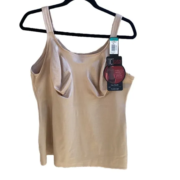 NWT TC Fine Intimates Even More®️ Full Figure Support Camisole Nude Plus-Size 46