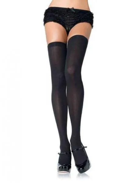 Nylon Over Knee Thigh High - Black