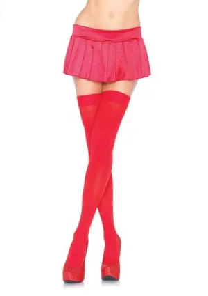 Nylon Over Knee Thigh High - Red