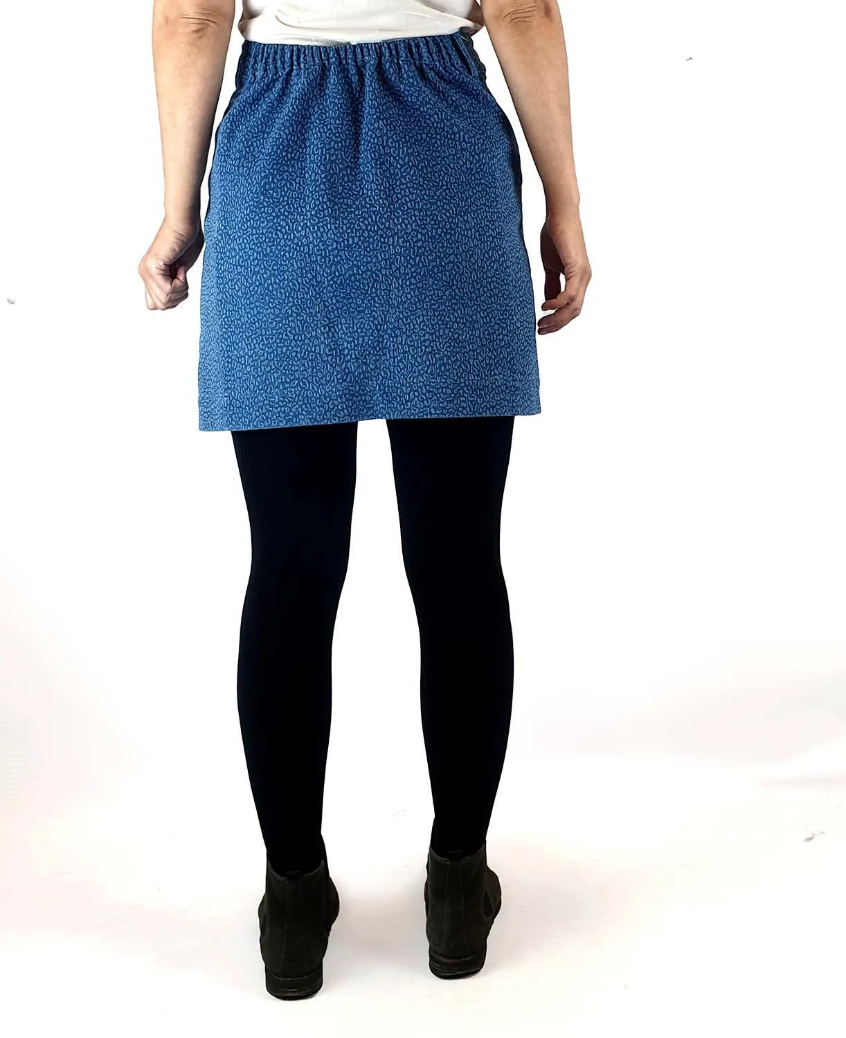 Obus denim skirt with subtle white white animal print size 1 (best fits size 8)