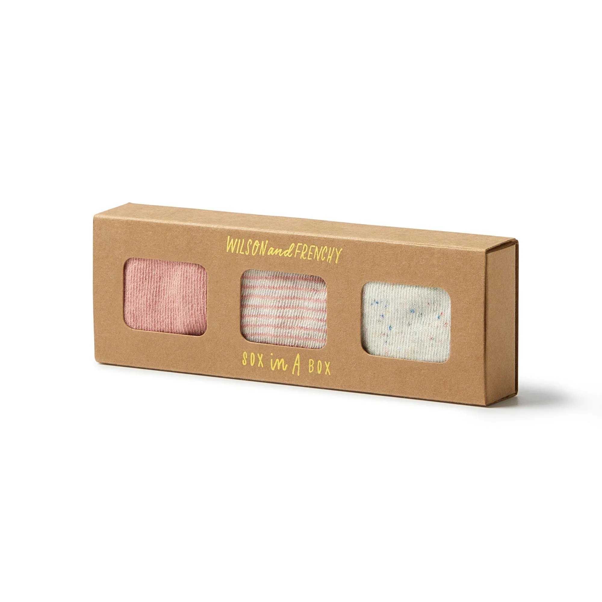 Organic 3 Pack Baby Socks - Peach / Shell / Oatmeal
