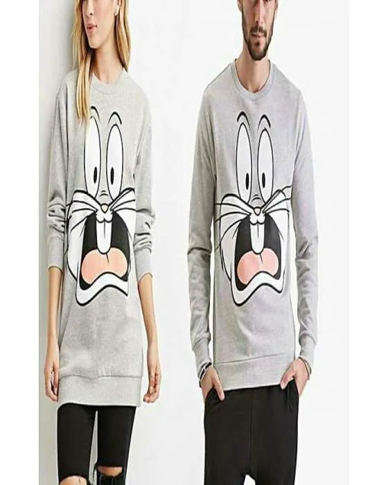 Pack Of 2 Mr And Mrs Bunny Print Sweat Shirt